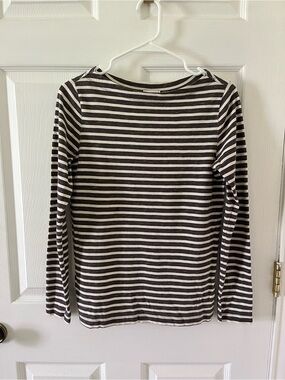GAP Brown & Cream Striped Crewneck Top